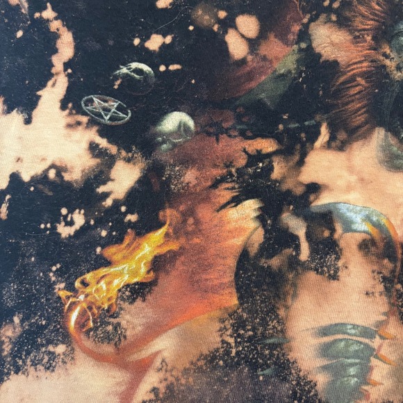 Slayer Bleached Tie Dye Graphic T Shirt Heavy Metal Band Tee - Picture 9 of 11